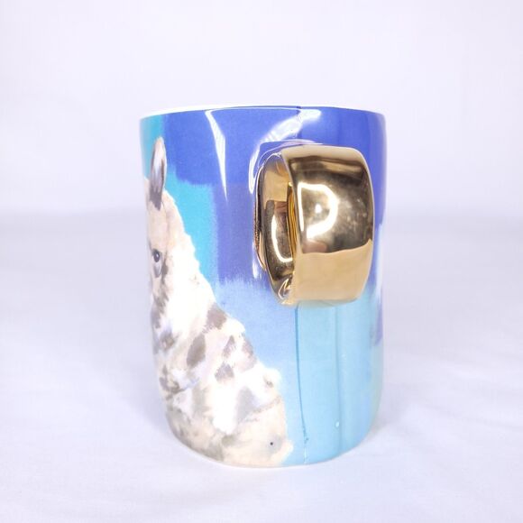 Anthropologie Llama Mug Ceramic Lauren Walcott Gold Tone - Picture 4 of 7